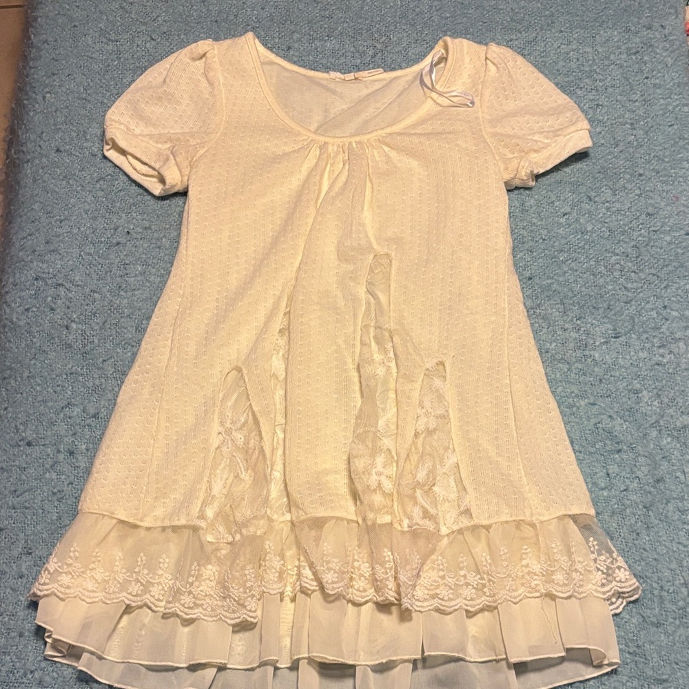 Charming white Cream Women Dress